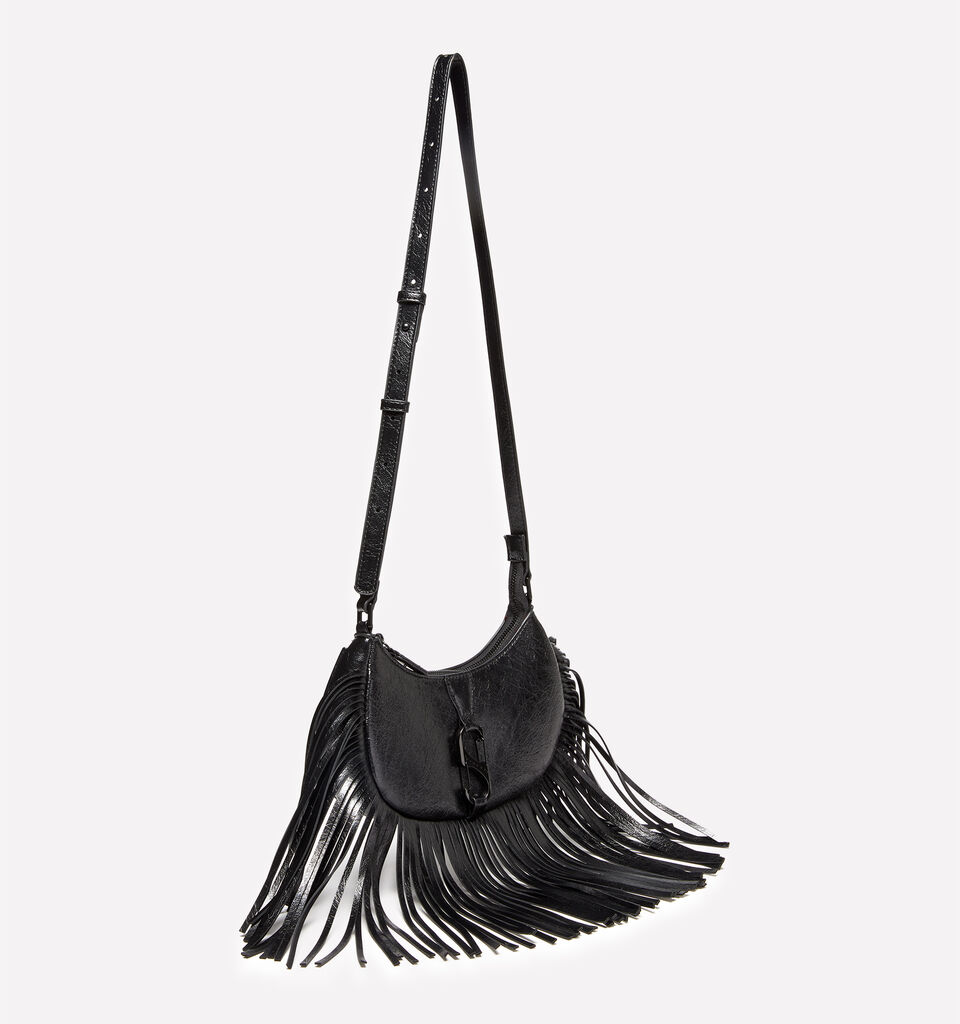 Τσάντα κρεμαστή μαύρη με κρόσσια - null - Μαυρο | Sisley image number 2